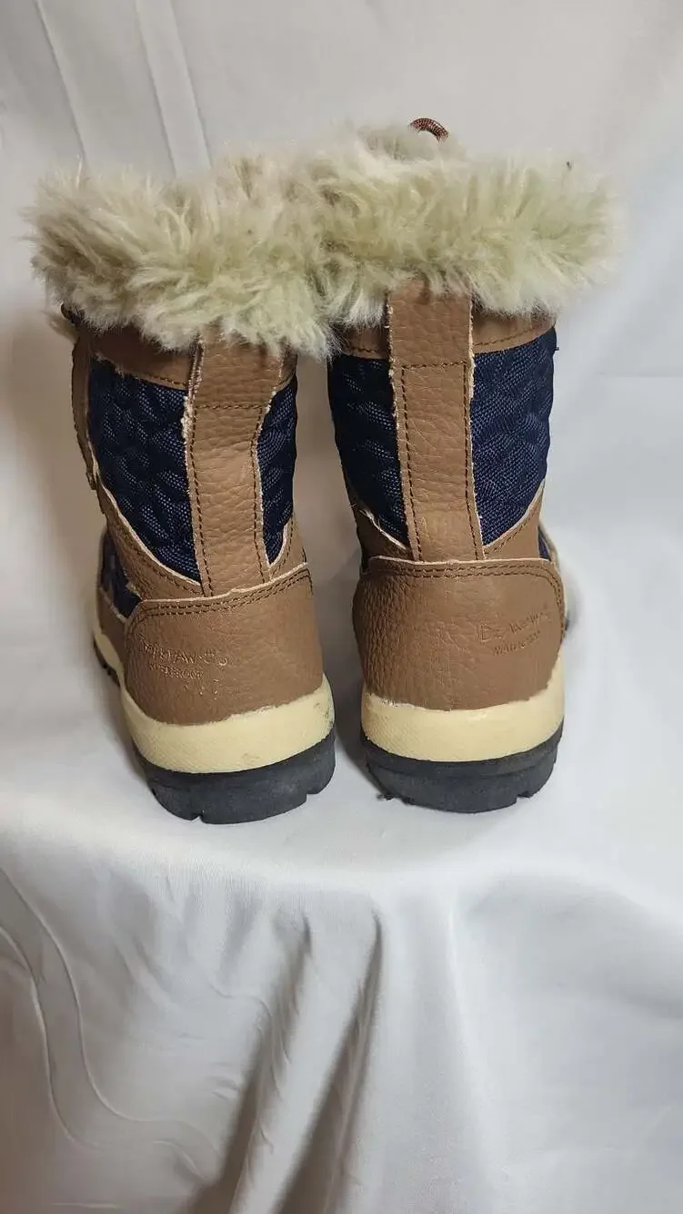 Bearpaw Youth Marina Waterproof Navy and Hickory Faux Fur Lined Winter Boots Siz